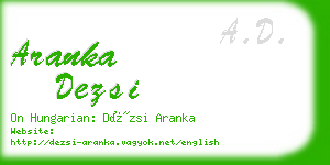 aranka dezsi business card